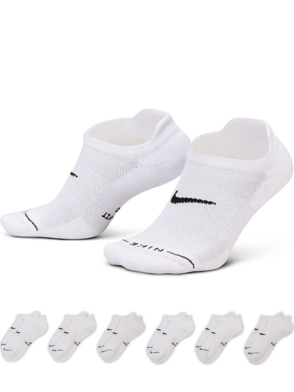 6 Pair Women's Nike No Show Socks Size M Everyday Cotton Cushioned 6 Pack